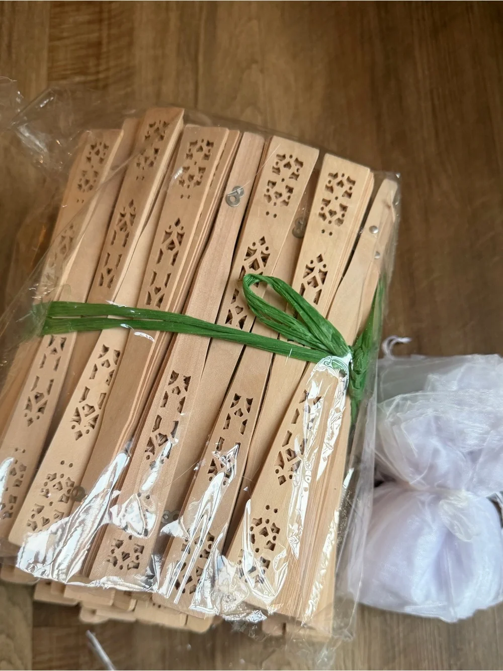 Brand New! 49 Folding Hand Fans - Natural Wood Color for Home Party Supplies